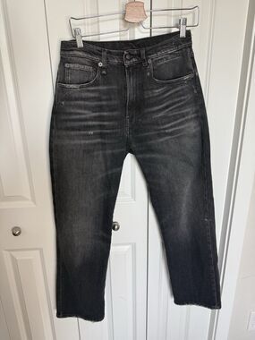 R13 Jeans Women’s Cuffed Ex Boyfriend Jean Abbey Black Size 25